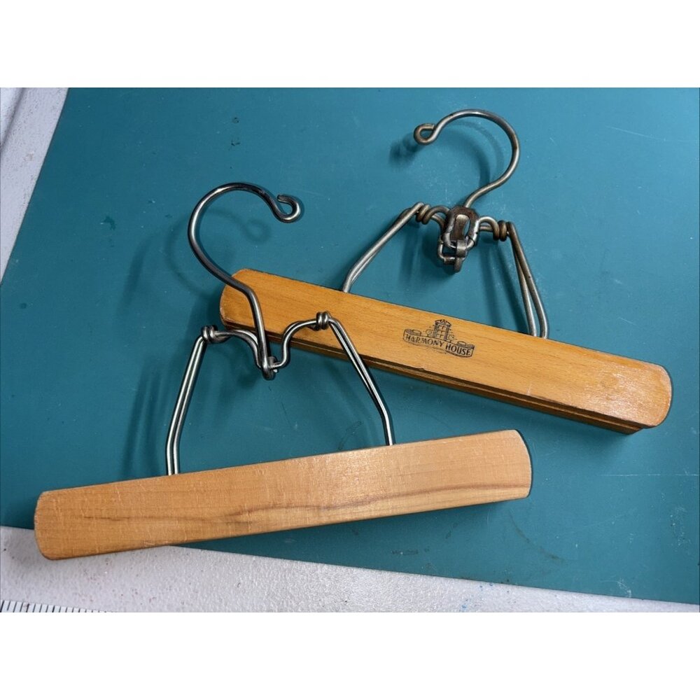 VTG Wooden‎ Pant Skirt Hangers Lot Of 2